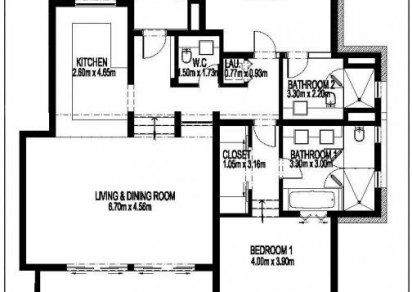 Appartement - 2 chambres - 163 m²